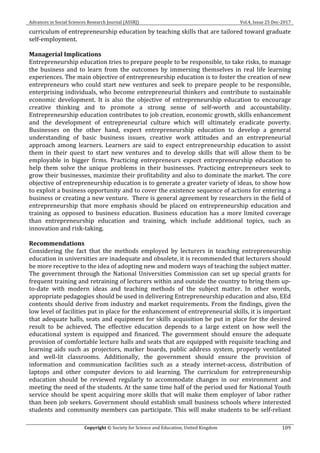 Impact of entrepreneurship education on new ventures creation a case ...