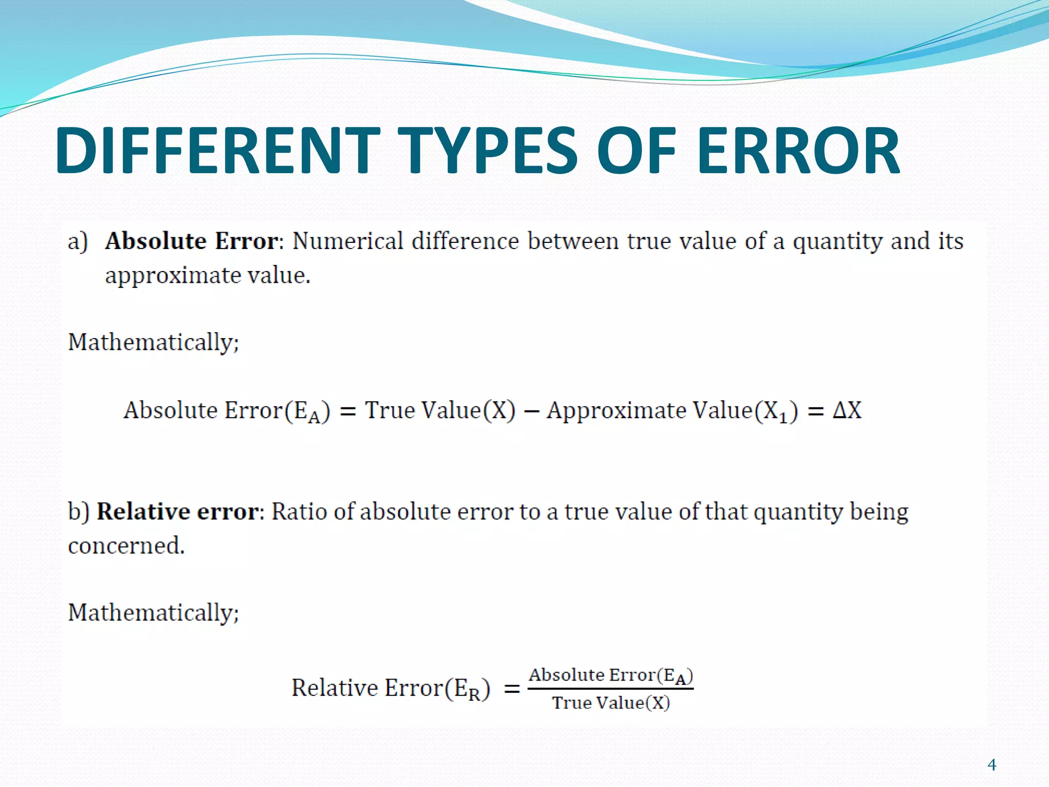 DIFFERENT TYPES OF ERROR
4