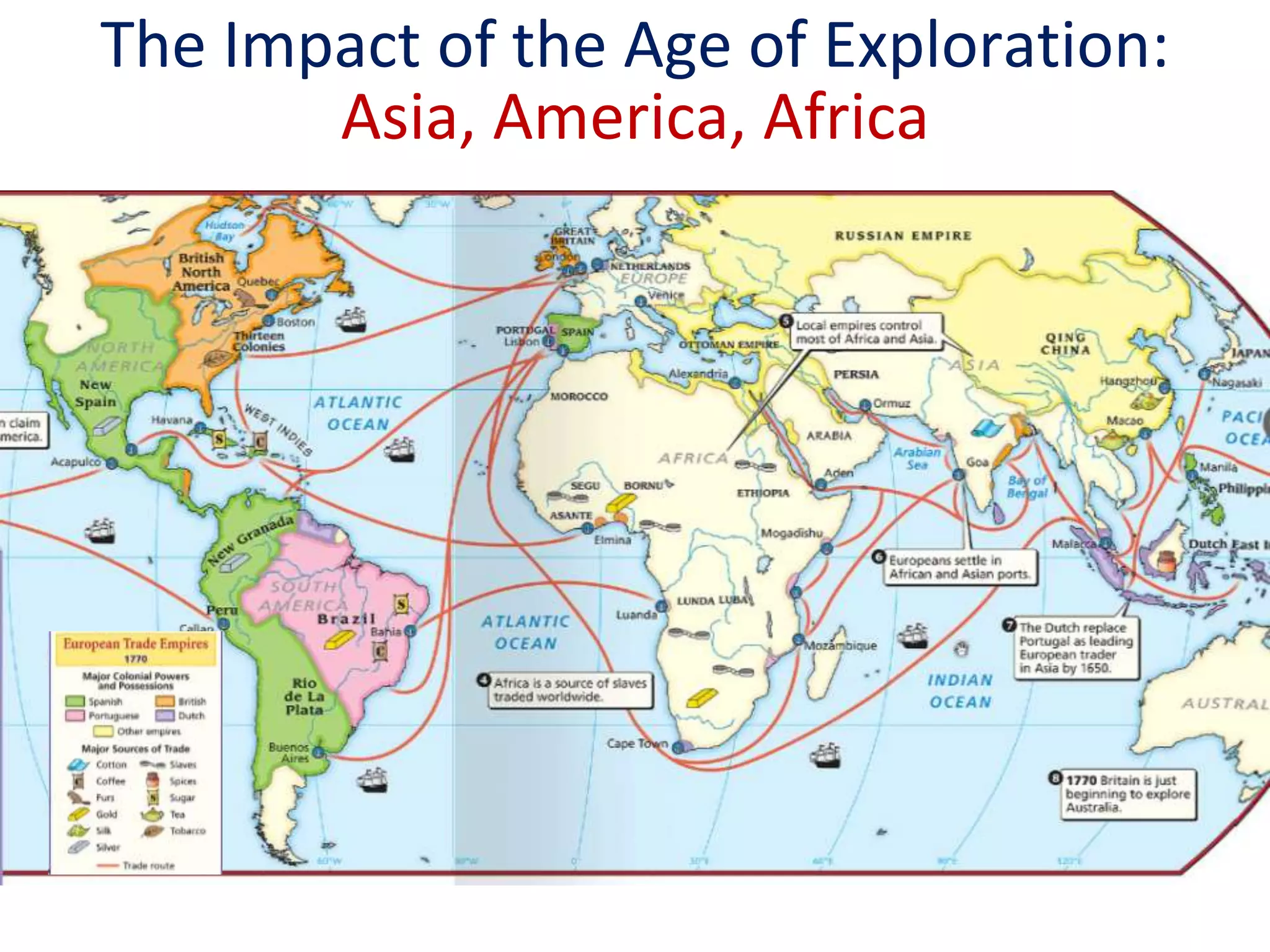 The Impact of the Age of Exploration:
Asia, America, Africa
 