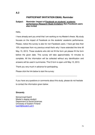 IMPACT OF FACEBOOK ON STUDENTS ACADEMIC PERFORMANCE Analysis Through ...