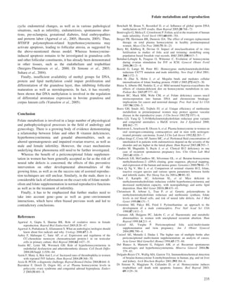 Impact of Folate and Homocysteine Metabolism on Human Reproductive ...