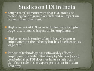 Impact of foreign direct investment in india | PPT