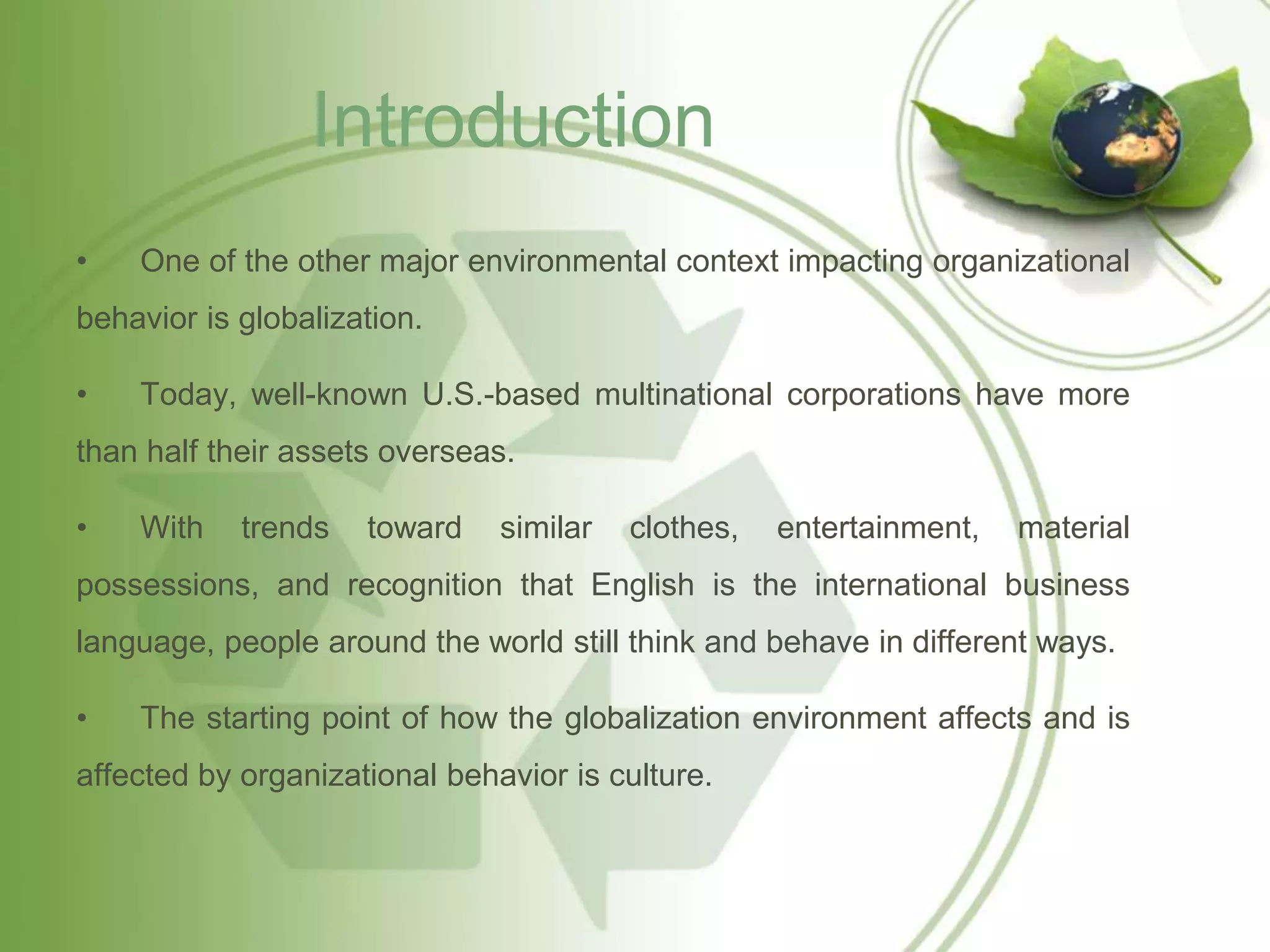 Impact of globalization on organizational behaviour | PPTX