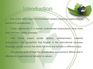 Impact of globalization on organizational behaviour | PPTX