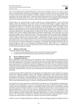 Impact of globalization on socio cultural development in nigeria | PDF