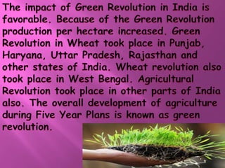 Impact of green revolution in india | PPTX