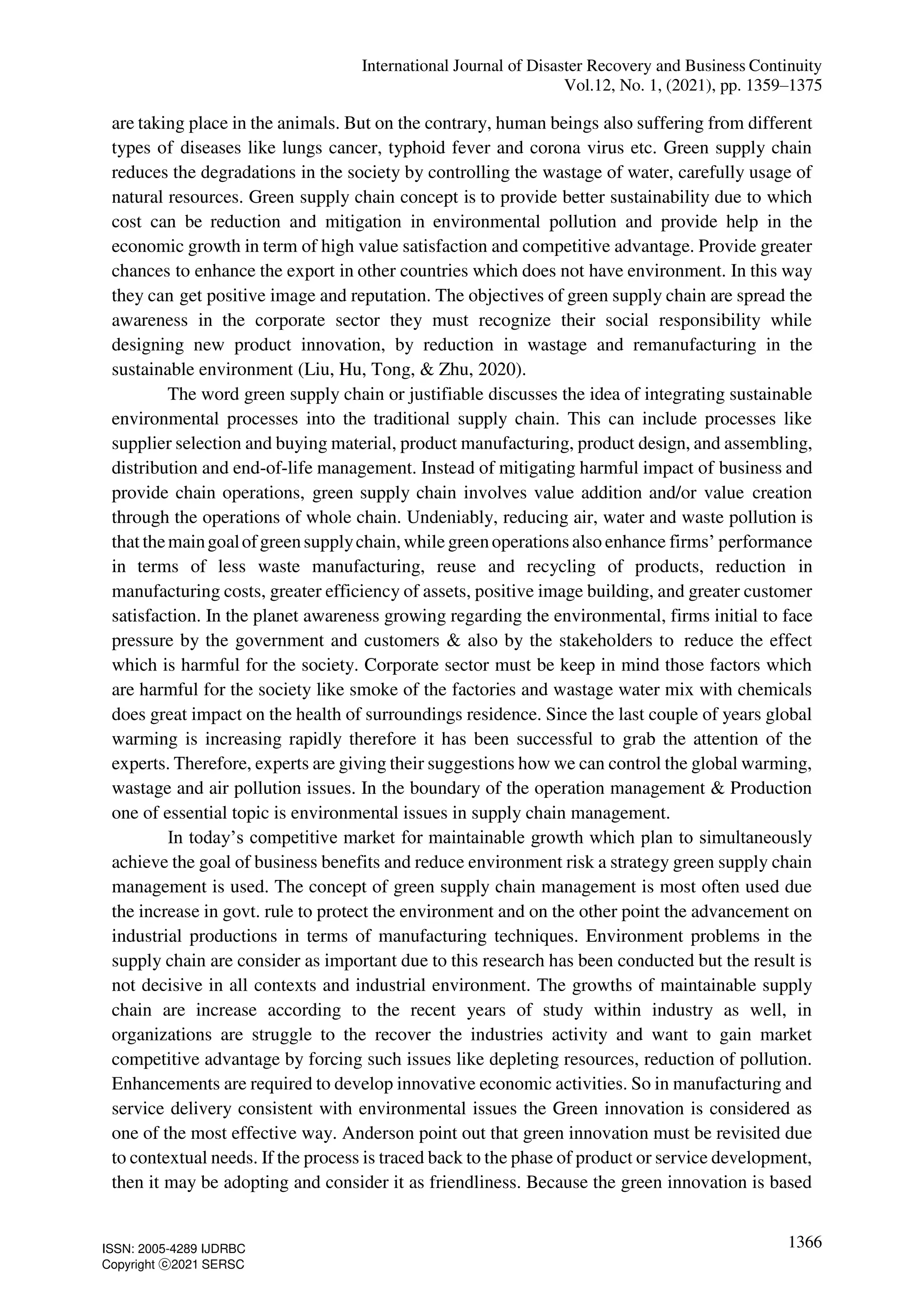 Impact of Green Supply Chain Management Practices on Environment ...