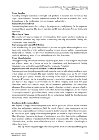 Impact of Green Supply Chain Management Practices on Environment ...