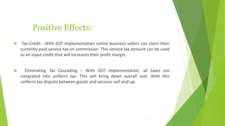 Impact of gst on ecommerce market place | PPTX
