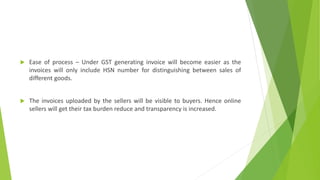 Impact of gst on ecommerce market place | PPTX