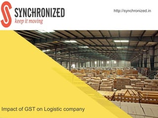 Impact of GST on Logistic company
http://synchronized.in
 
