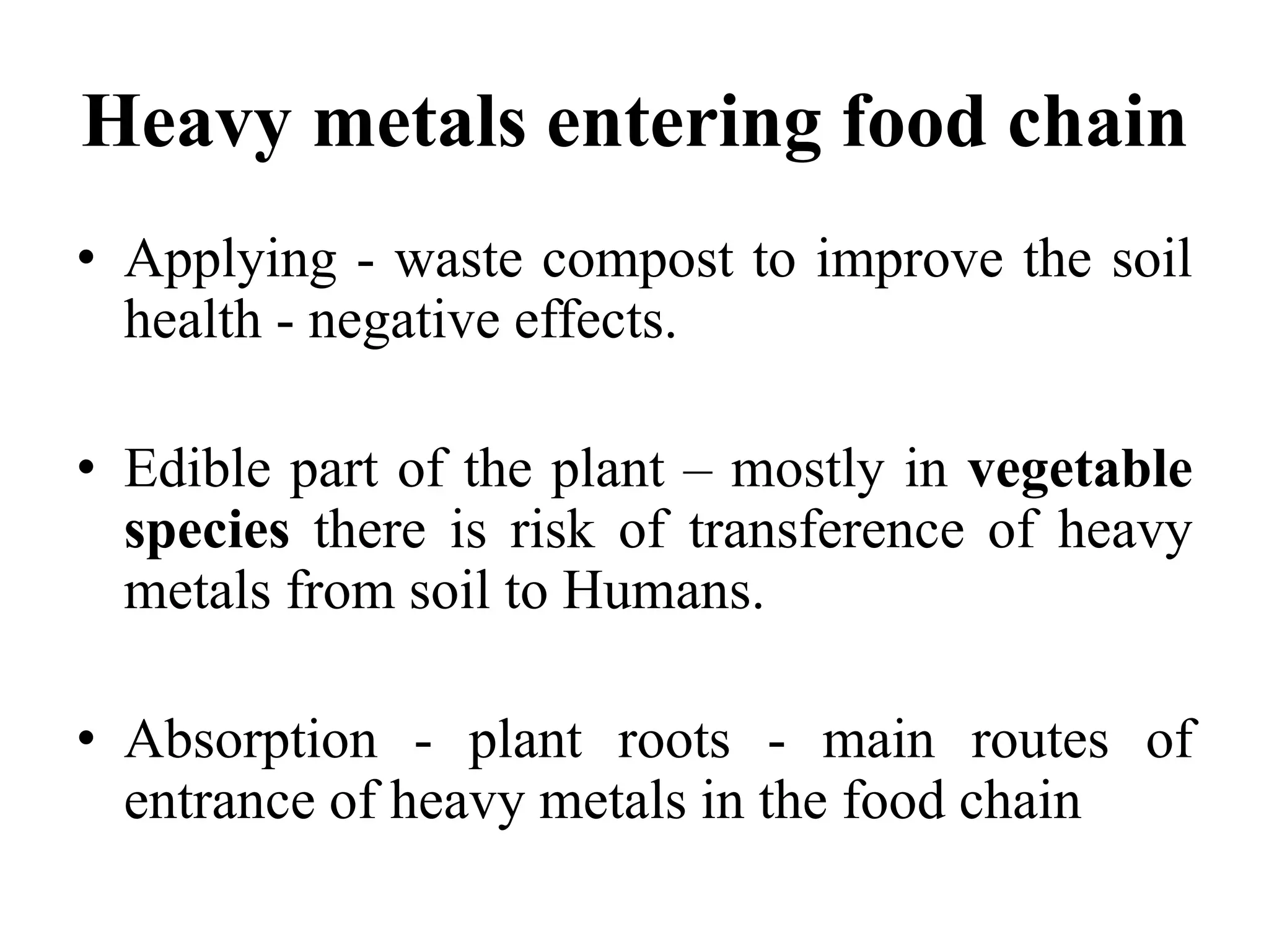 Impact Of Heavy Metals In Vegetable Crops | PPTX