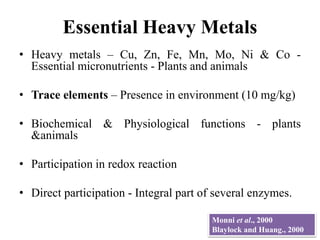 Impact Of Heavy Metals In Vegetable Crops | PPTX