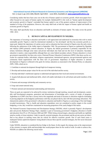 Impact of Human Capital Development on Economic Growth in Nigeria | PDF