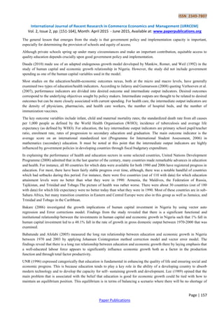 Impact of Human Capital Development on Economic Growth in Nigeria | PDF