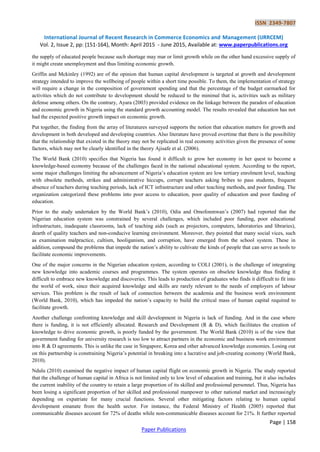 Impact of Human Capital Development on Economic Growth in Nigeria | PDF
