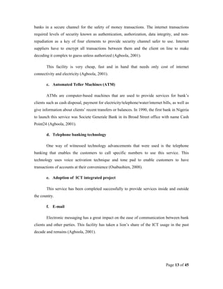 Impact of ICT and related problems on online banking in Nigerian Banks ...
