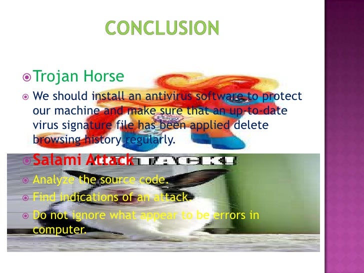 virus trojan horse salami attack presentation Presentation virus (salami attack and trojan horse).