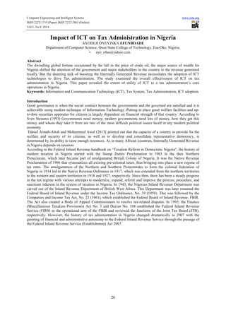 Impact of ict on tax administration in nigeria | PDF