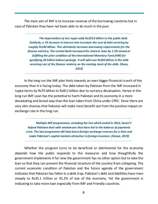 Impact Of Imf Loan On Pakistan S Economy In Long Run And Short Run - 