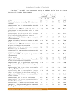 Impact of implementation of international financial reporting standard ...