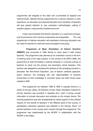 Impact of in service teacher training programme on students achievement ...
