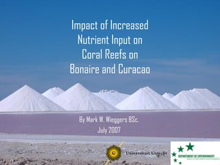 Impact of Increased
Nutrient Input on
Coral Reefs on
Bonaire and Curacao
By Mark W. Wieggers BSc.
July 2007
 