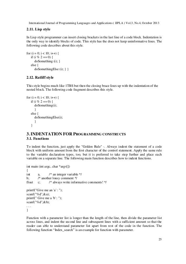 Impact of indentation in programming