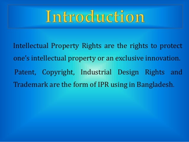 Intellectual Property Rights In Research Methodology Intellectual Property Rights In Research Methodology
