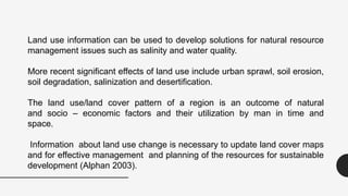 Impact of land use and land cover changes on disaster risk | PPTX