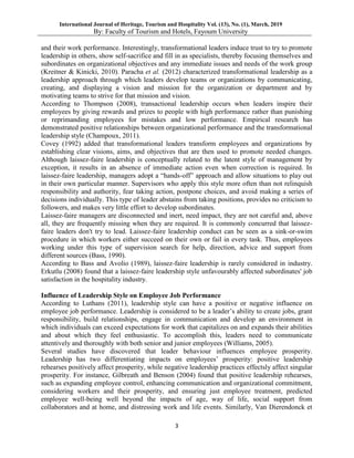 Impact of leadership style on employee job satisfaction in the ...
