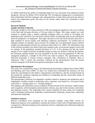 Impact of leadership style on employee job satisfaction in the ...