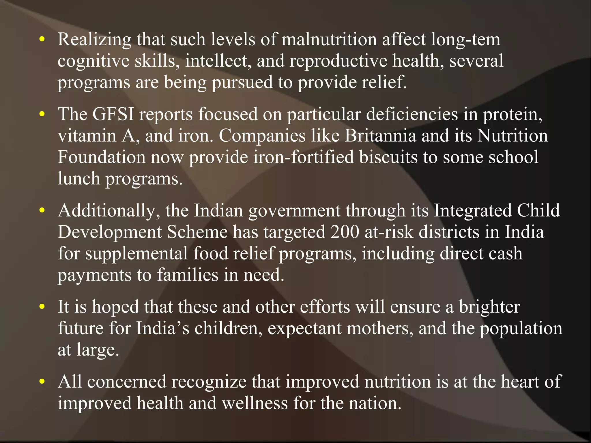 Impact of malnutrition in india | ODP
