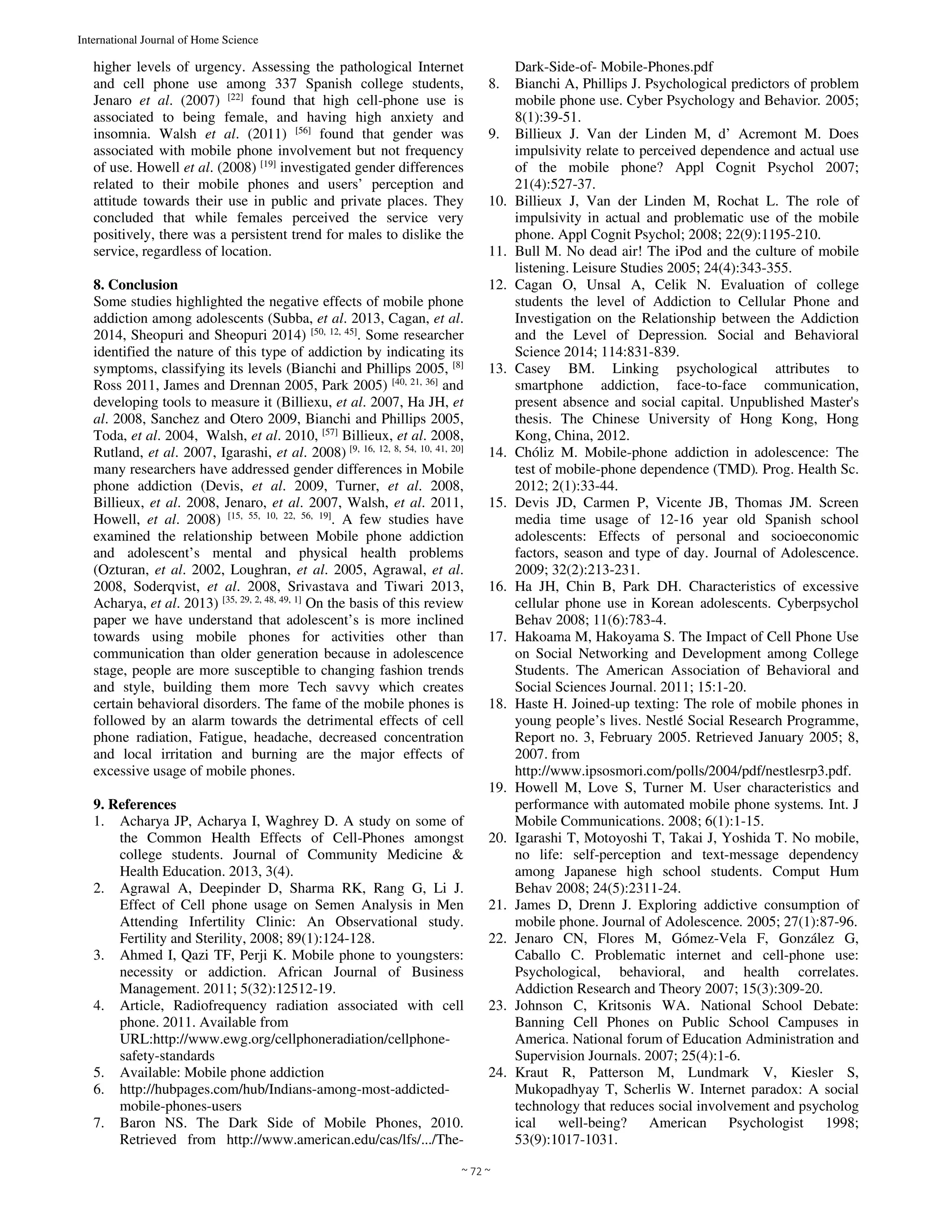 Impact Of Mobile Phone Addiction On Adolescent S Life A Literature ...