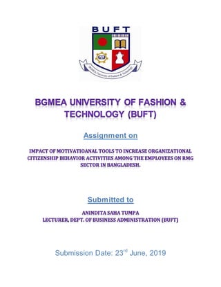 Assignment on
Submitted to
Submission Date: 23rd
June, 2019
 