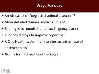 Impact of neglected diseases on animal productivity and public health in Africa