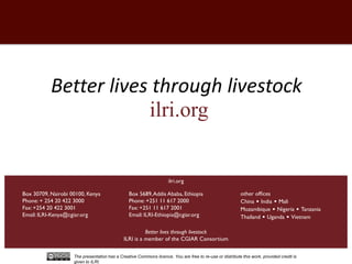 Impact of neglected diseases on animal productivity and public health in Africa