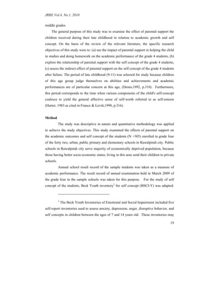Impact Of Parental Support On The Academic Performance And Self Concept ...