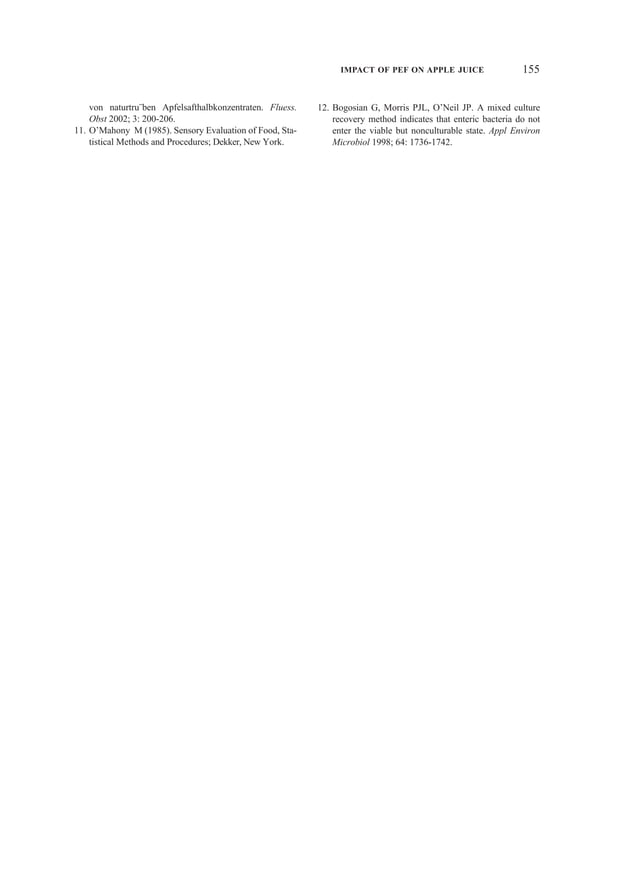 Impact of PEF and thermal processing on apple juice shelf life