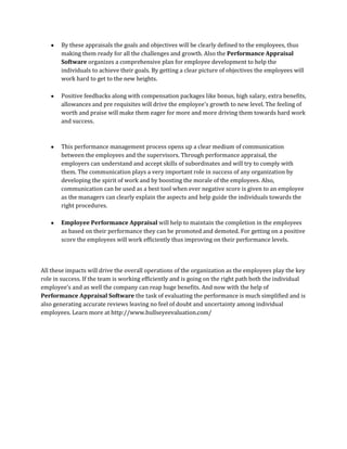 Impact of Performance Appraisal on employees | DOCX