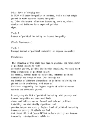IMPACT OF POLITICAL INSTABILITY ON ECONOMIC GROWTH, POVERTY | DOCX