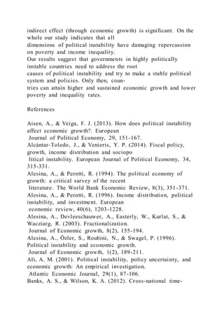 Stable Political System IMPACT OF POLITICAL INSTABILITY ON ECONOMIC GROWTH, POVERTY | DOCX