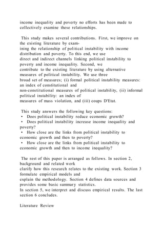 IMPACT OF POLITICAL INSTABILITY ON ECONOMIC GROWTH, POVERTY | DOCX