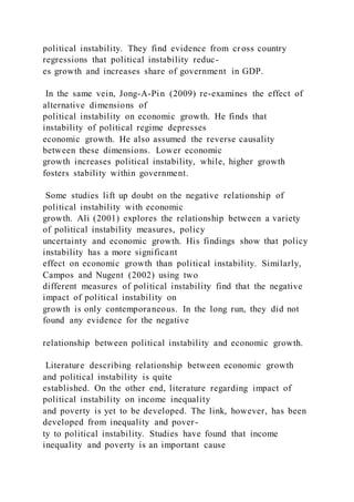 IMPACT OF POLITICAL INSTABILITY ON ECONOMIC GROWTH, POVERTY | DOCX