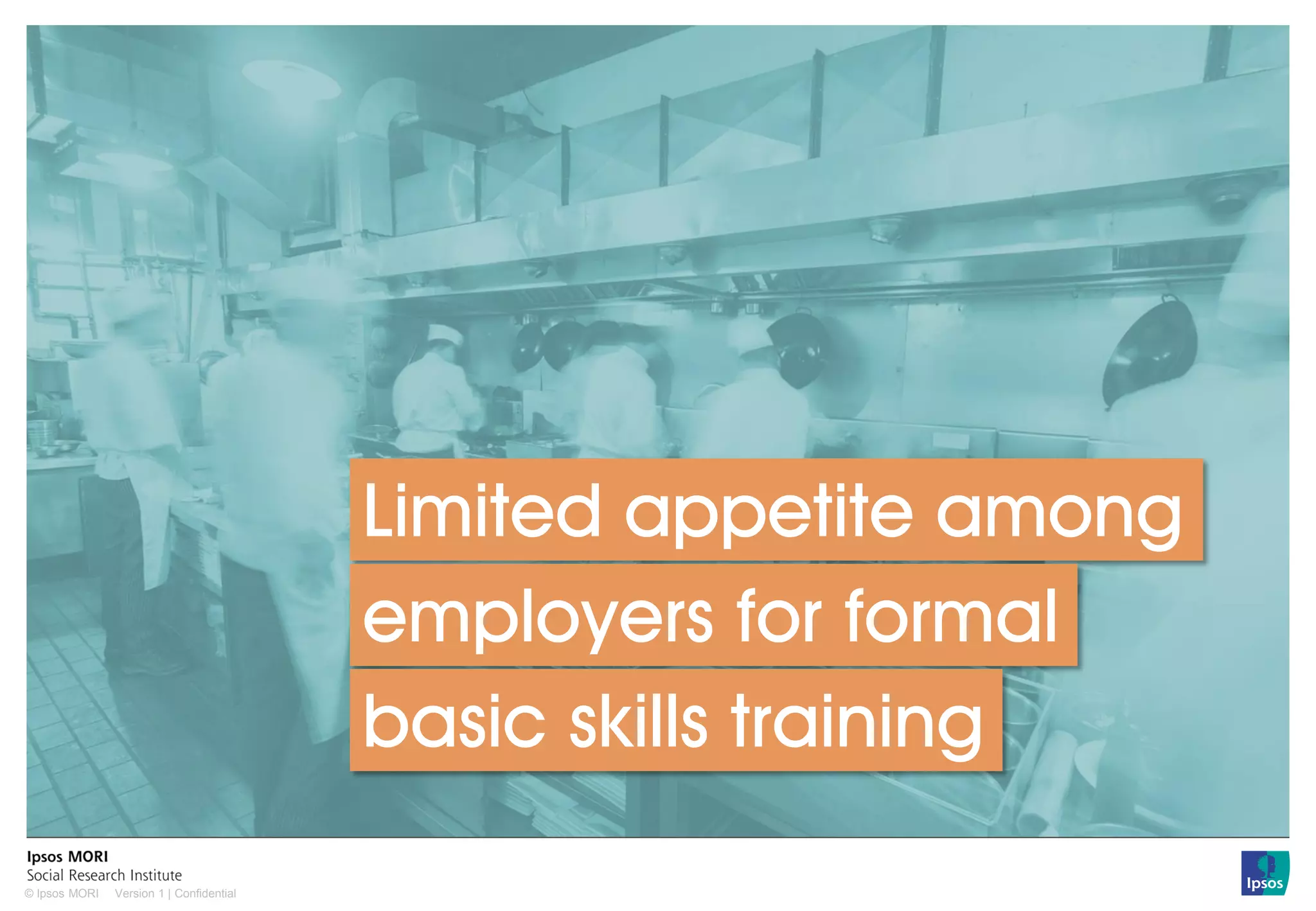 Version 1 | Confidential© Ipsos MORI
Limited appetite among
employers for formal
basic skills training
 