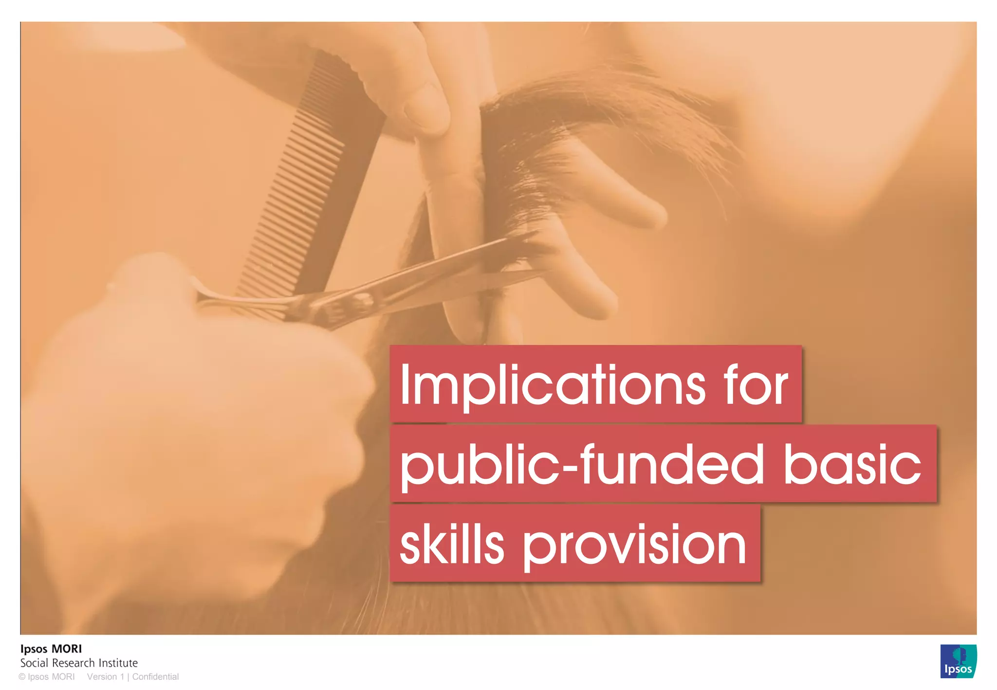 Version 1 | Confidential© Ipsos MORI
Implications for
public-funded basic
skills provision
 
