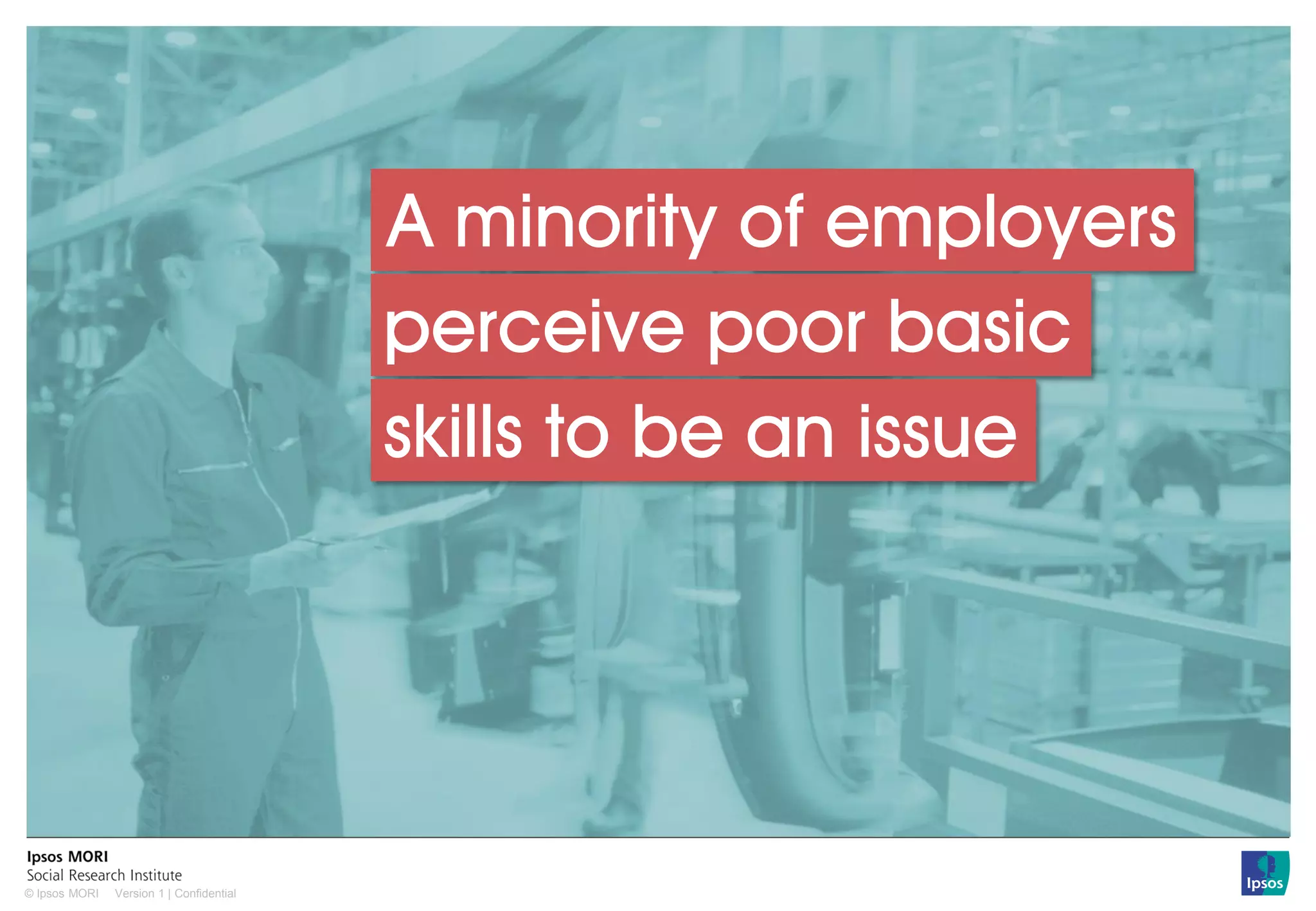 Version 1 | Confidential© Ipsos MORI
A minority of employers
perceive poor basic
skills to be an issue
 