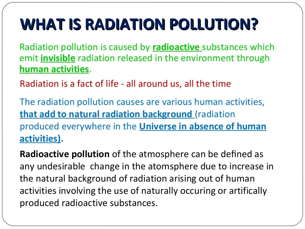 Impact of radiation pollution on human health siri