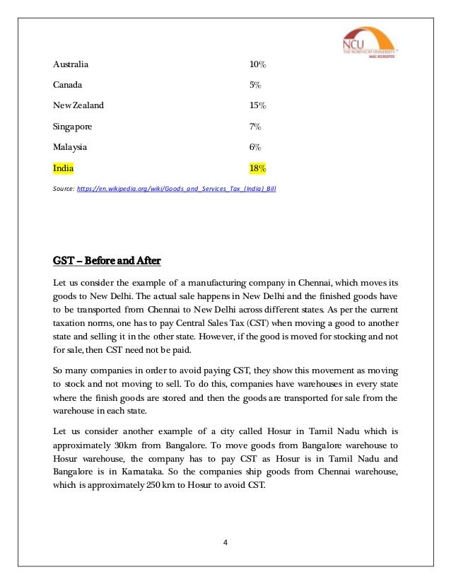 Impact Of Gst On Supply Chain Management Report