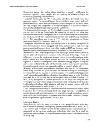 Impact of smartphone review on negative effect on students | PDF